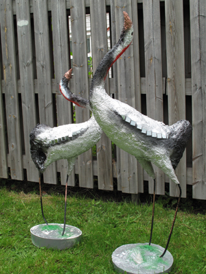 Craving cranes. Sculpture. Concrete, rebar & spray paint. By Anna-Lena Ekenryd 2012.